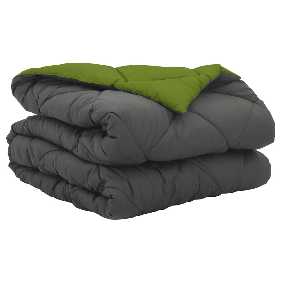 Duvet d'été simple Vert et Anthracite 200 x 135 cm Microfibre - 2