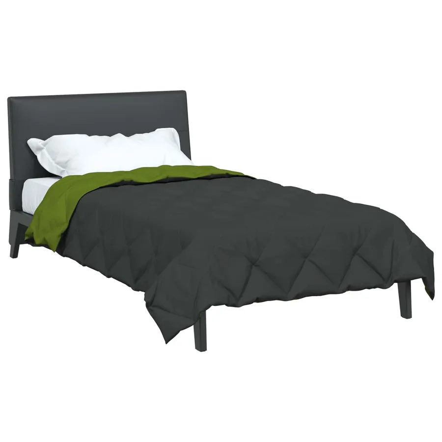 Duvet d'été simple Vert et Anthracite 200 x 155 cm Microfibre - 3