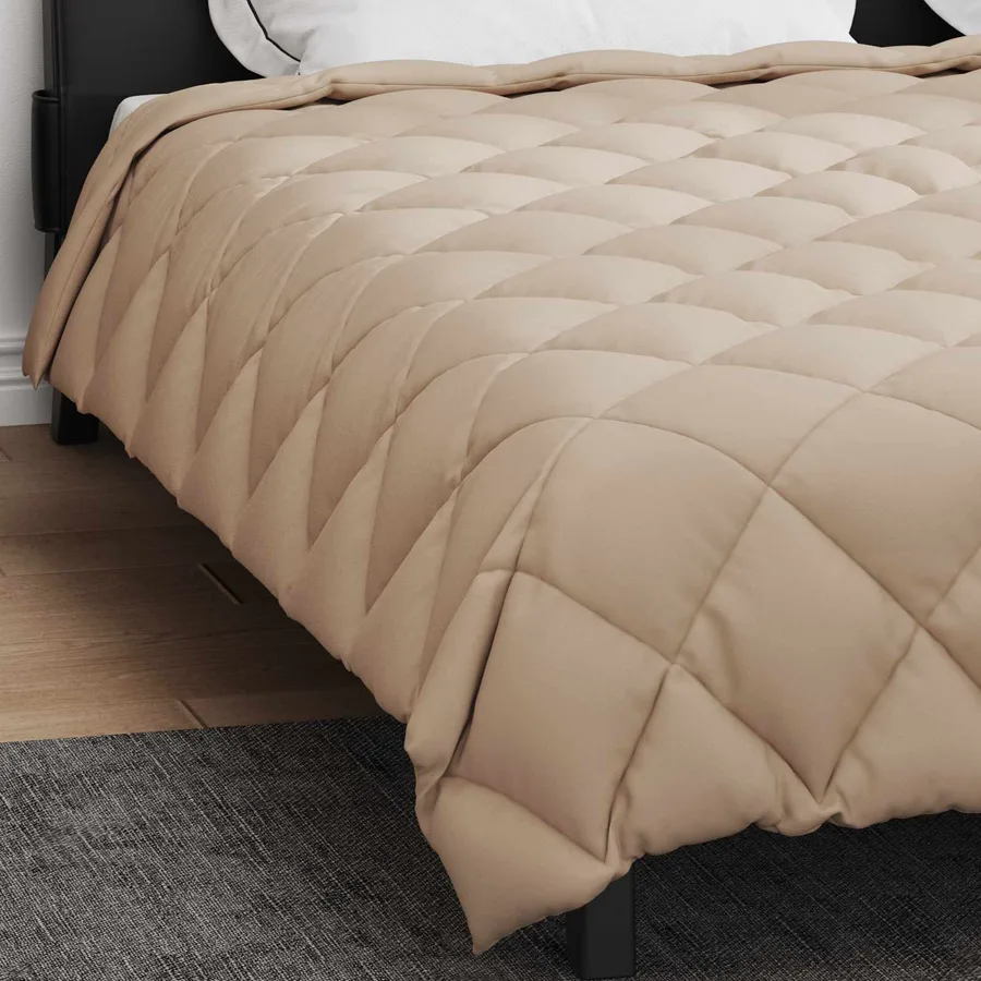 Duvet d'hiver Taupe 200 x 200 cm Microfibre - 4
