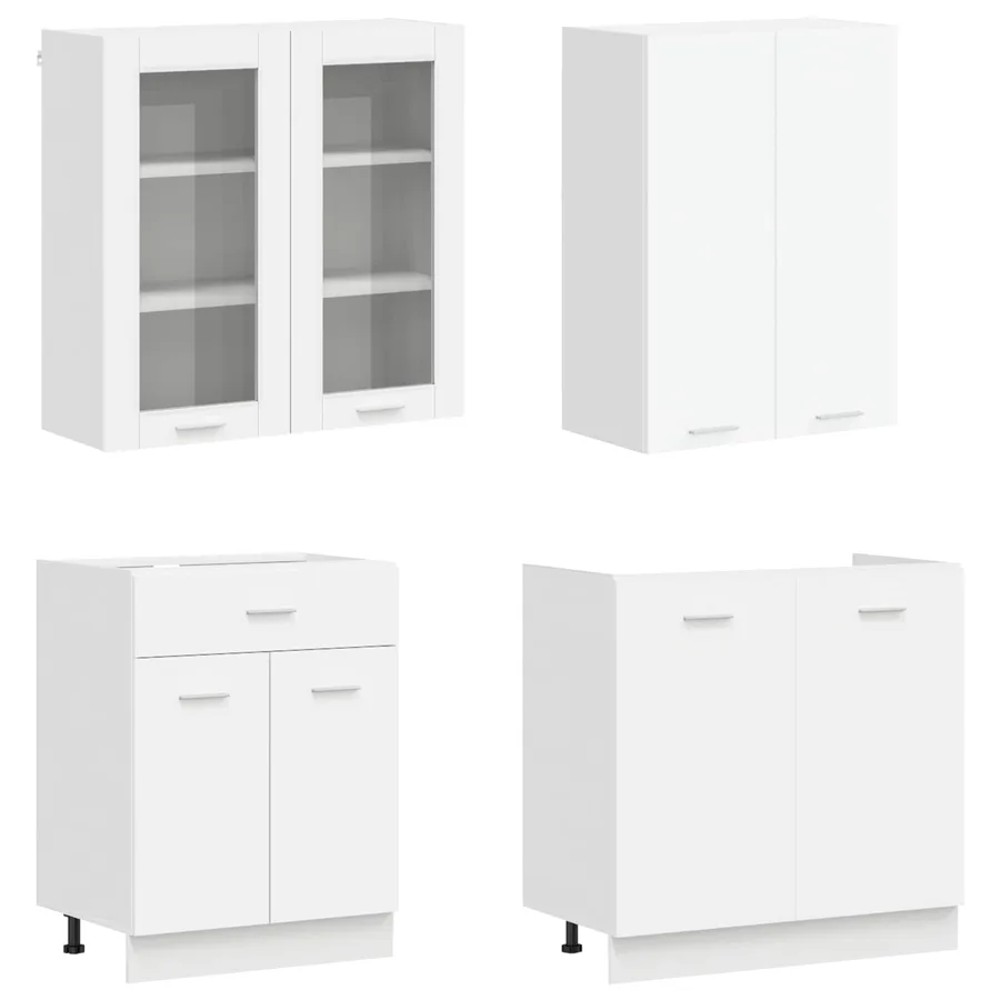 Unité de cuisine LYON 4 pcs Blanc Bois d'ingénierie - 3
