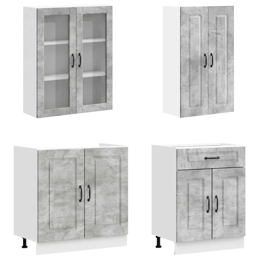 Unité de cuisine KALMAR 8 pcs Gris béton Bois d'ingénierie - 3