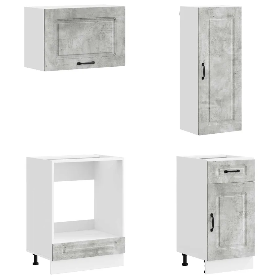 Unité de cuisine KALMAR 8 pcs Gris béton Bois d'ingénierie - 4