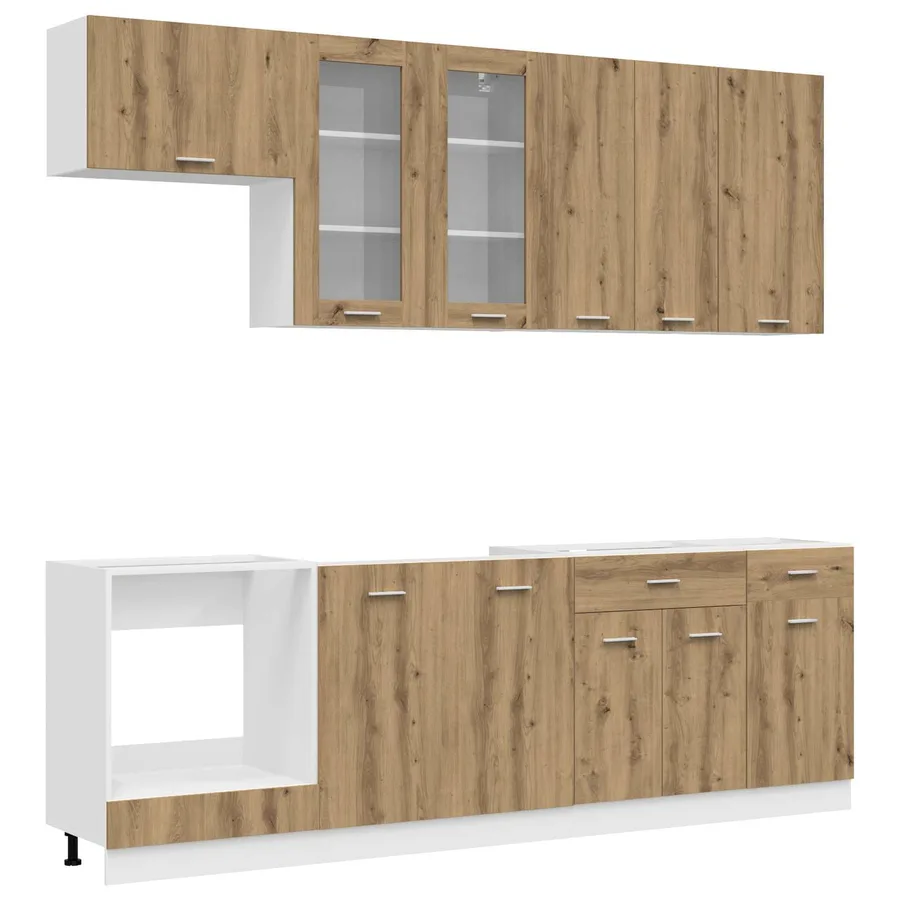 Unité de cuisine LYON 8 pcs Chêne artisanal Bois d'ingénierie - 2