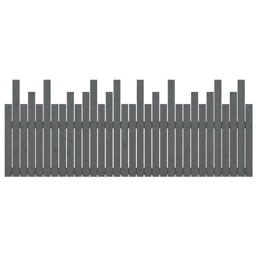 Tête de lit murale Gris 204x3x80 cm Bois massif de pin - 5