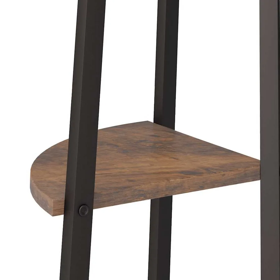 Étagère d'angle 3 niveaux Marron foncé et noir 45,5x31,5x120 cm - 7