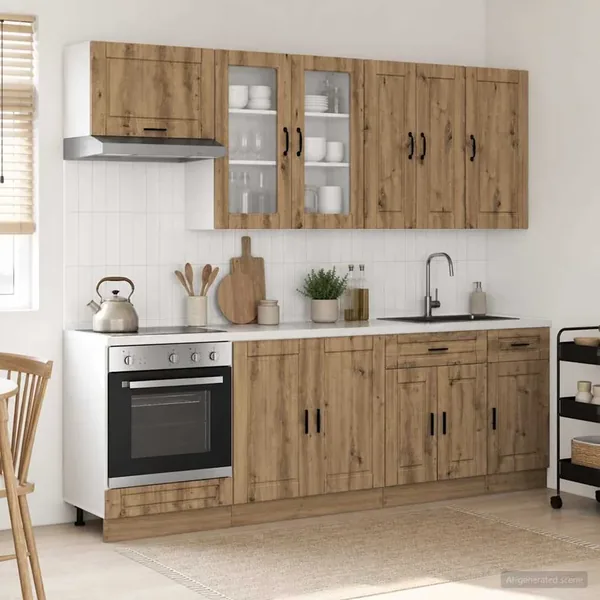 Unité de cuisine PORTO 8 pcs Chêne artisanal Bois d'ingénierie