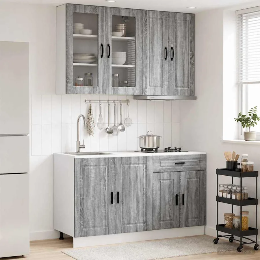 Unité de cuisine PORTO 4 pcs Sonoma gris Bois d'ingénierie