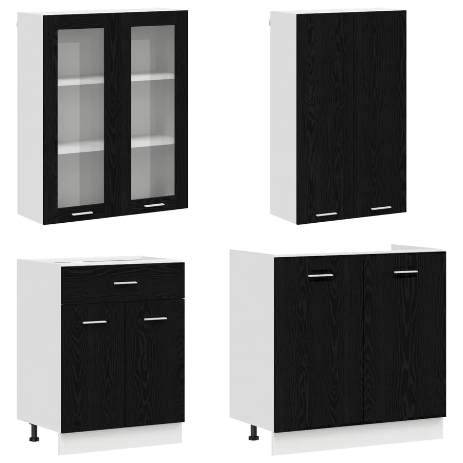 Unité de cuisine LYON 8 pcs Chêne noir Bois d'ingénierie - 3