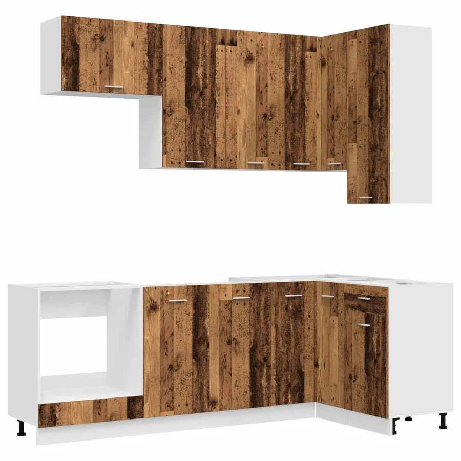 Unité de cuisine LYON 8 pcs Bois ancien Bois d'ingénierie - 2