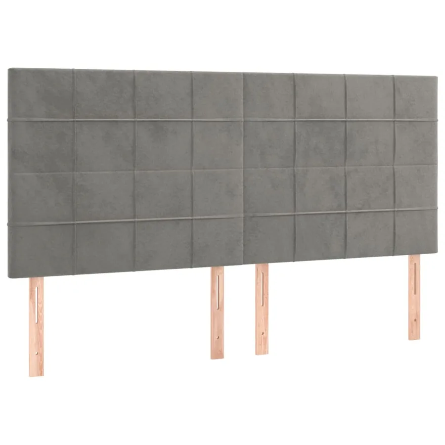 Sommier à lattes de lit et matelas Gris clair 200x200cm Velours - 6