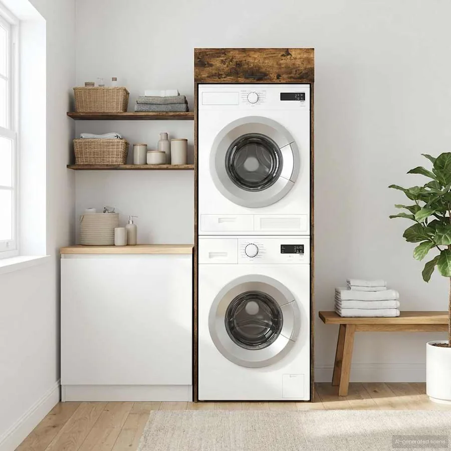 Armoire pour machine à laver Chêne fumé 67,5 x 68 x 200 cm