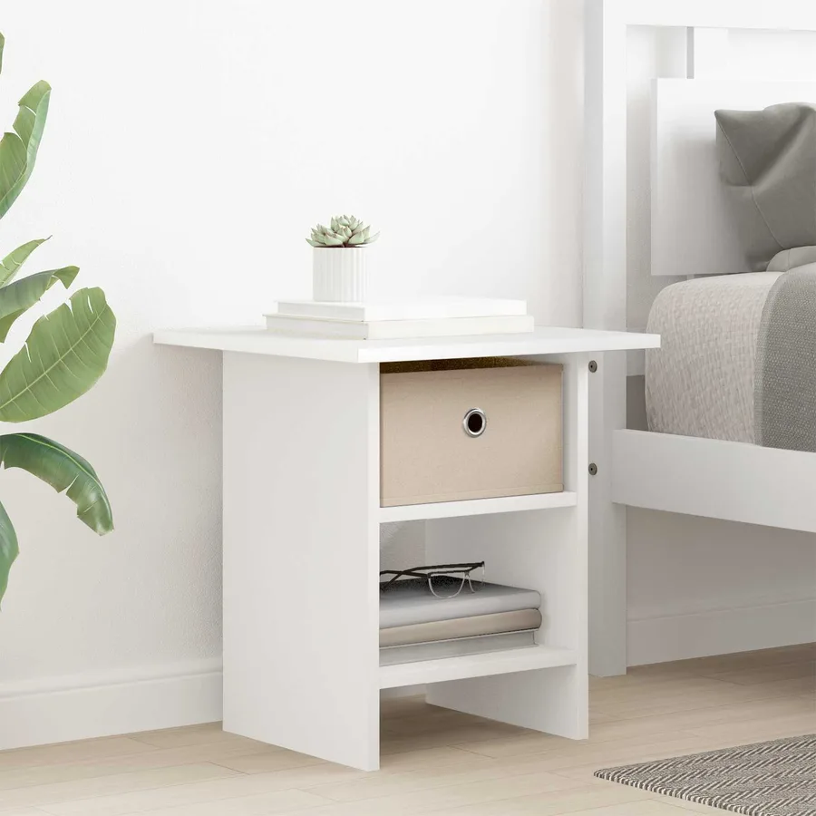 Table de chevet 2 pcs Blanc 41 x 40 x 45 cm Bois d'ingénierie - 4