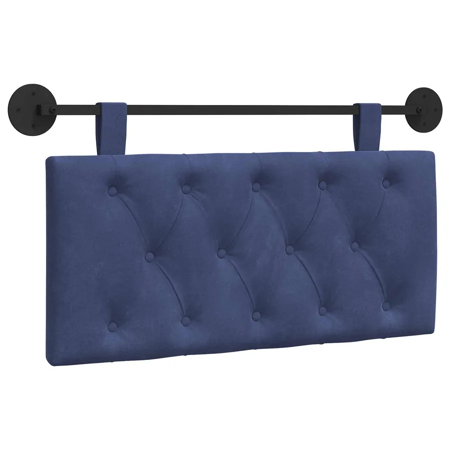 Tête de lit suspendue Avec lumière LED Bleu police Velours - 2