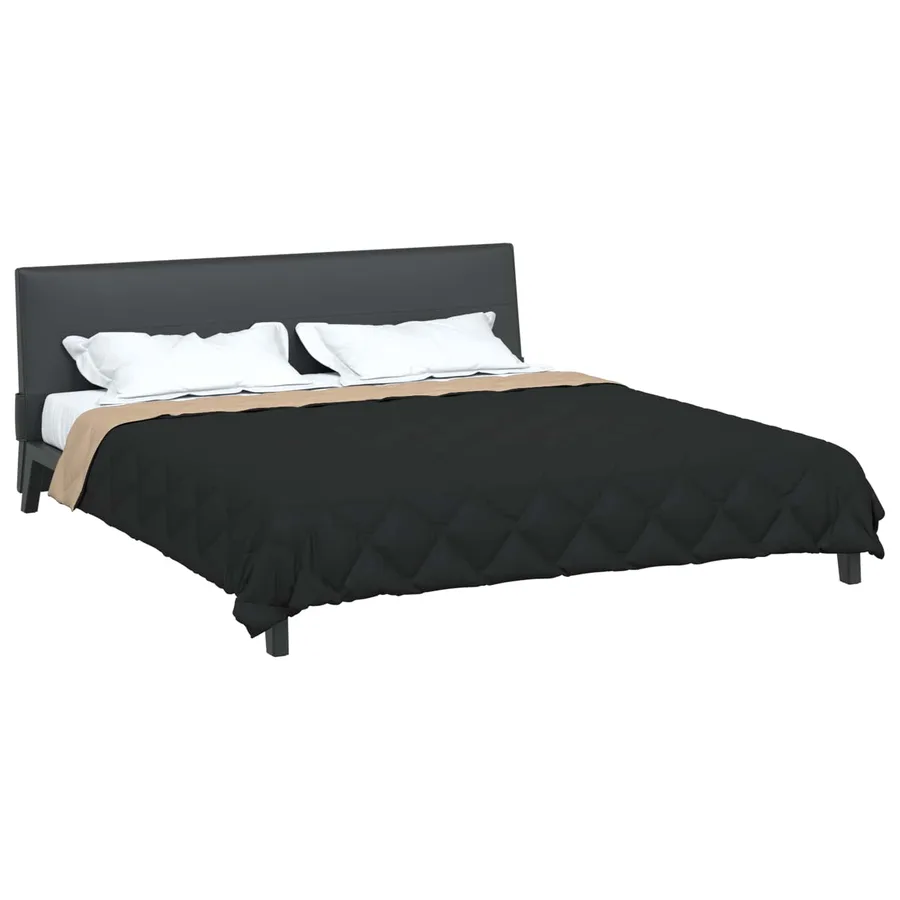 Duvet d'été simple Noir et Taupe 220 x 200 cm Microfibre - 3