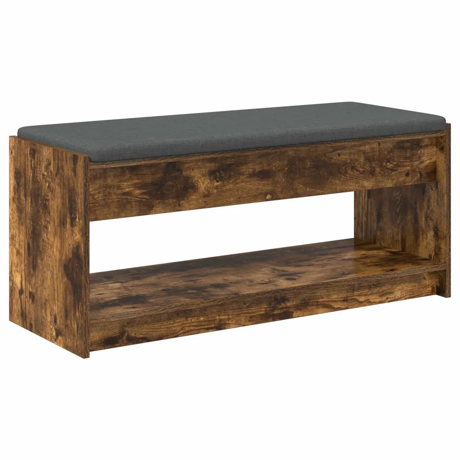 Banc d'entrée avec coussin Chêne Fumé 103 x 38 x 45 cm - 2
