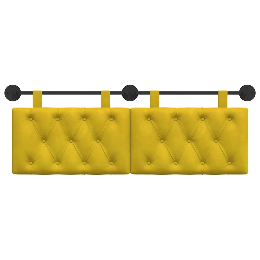 Tête de lit suspendue Avec lumière LED Jaune Velours - 5