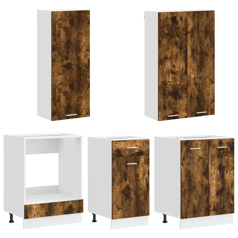 Unité de cuisine LYON 5 pcs Chêne fumé Bois d'ingénierie - 3