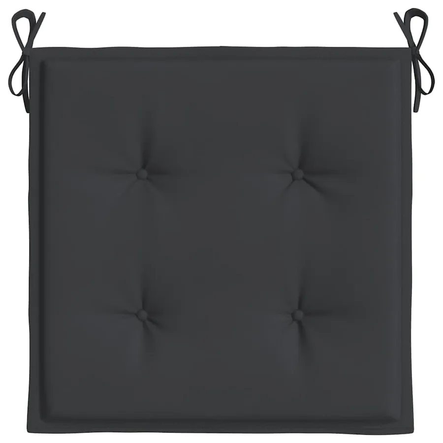 Coussins de chaise jardin lot de 6 noir 40x40x4 cm tissu oxford - 6