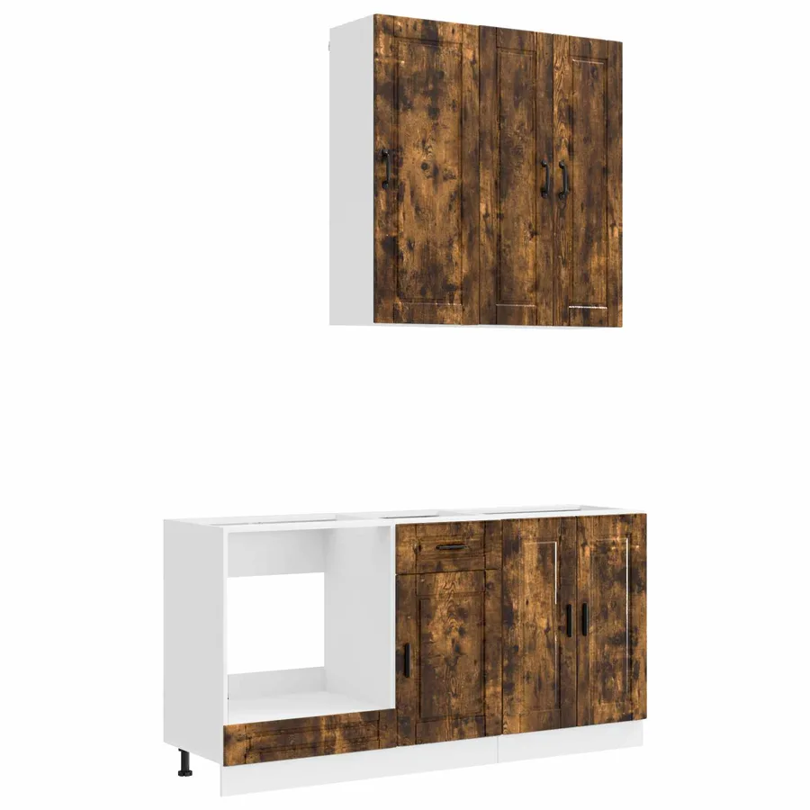Unité de cuisine PORTO 5 pcs Chêne fumé Bois d'ingénierie - 2