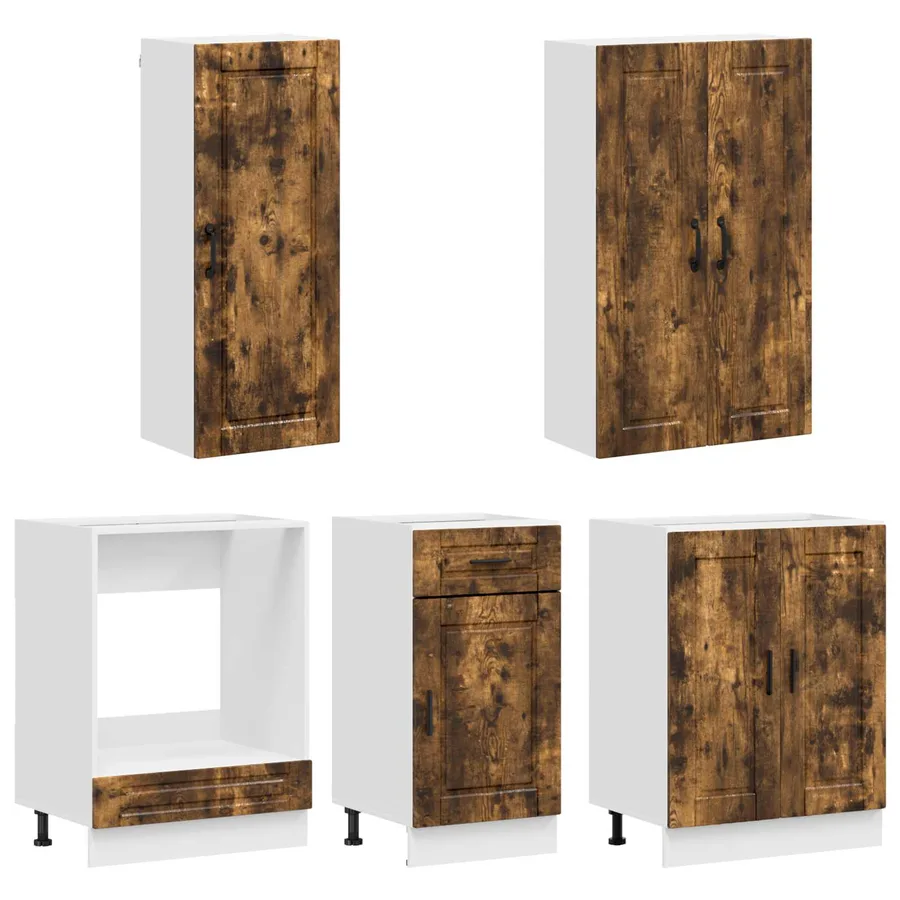 Unité de cuisine PORTO 5 pcs Chêne fumé Bois d'ingénierie - 3