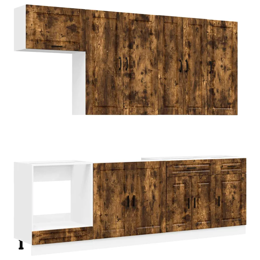 Unité de cuisine PORTO 8 pcs Chêne fumé Bois d'ingénierie - 2
