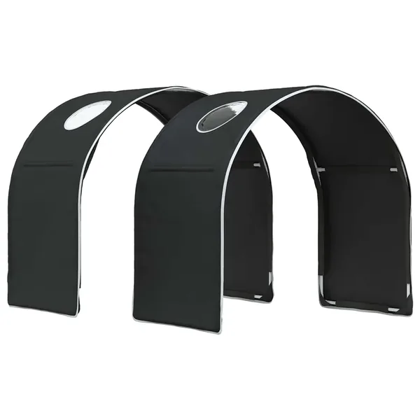 Tunnel de lit 2 pcs Noir 211 x 52,5 x 2 cm Polyester
