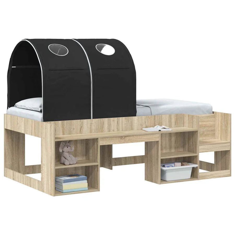 Tunnel de lit 2 pcs Noir 211 x 52,5 x 2 cm Polyester - 2