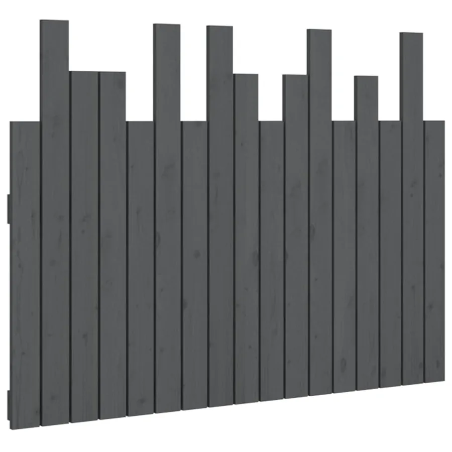 Tête de lit murale Gris 108x3x80 cm Bois massif de pin - 2