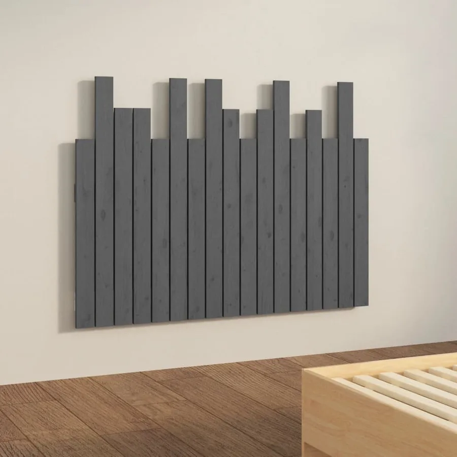 Tête de lit murale Gris 108x3x80 cm Bois massif de pin - 4