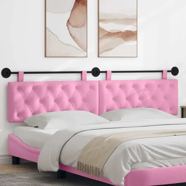 Tête de lit suspendue Rose Tissu