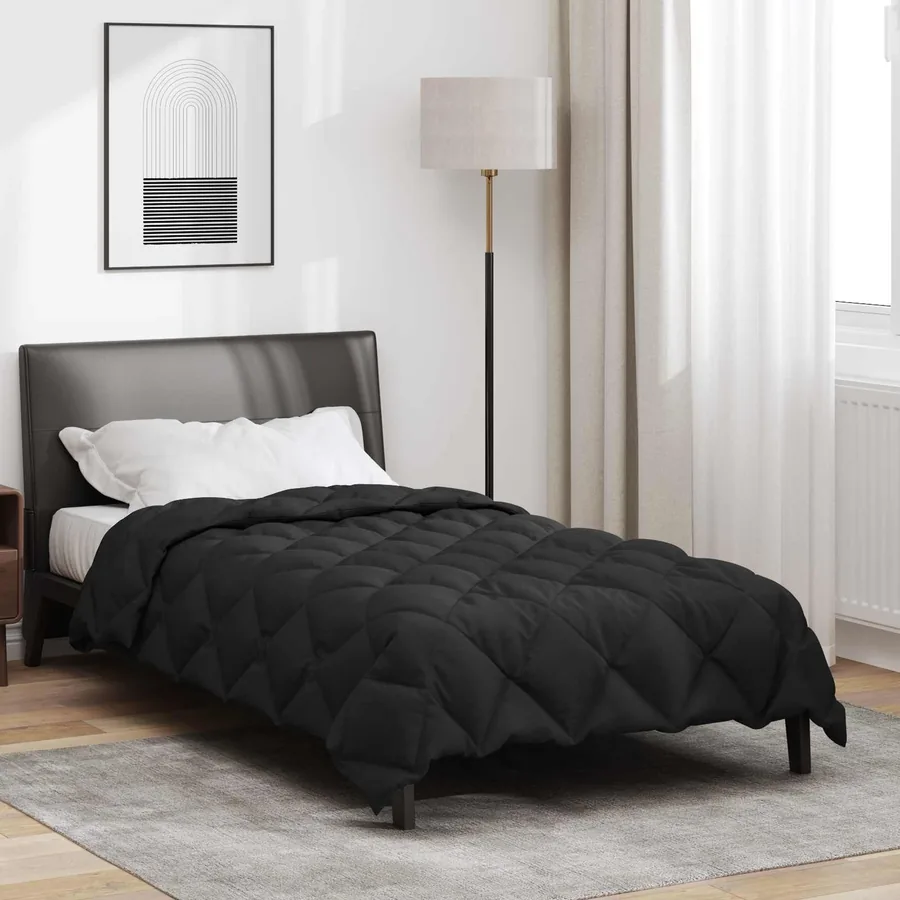 Duvet d'hiver Noir 140 x 220 cm Microfibre