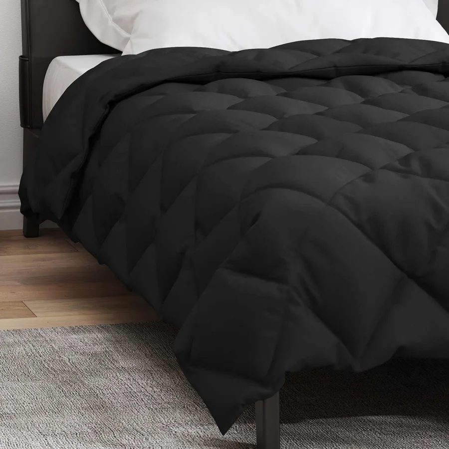 Duvet d'hiver Noir 140 x 220 cm Microfibre - 4