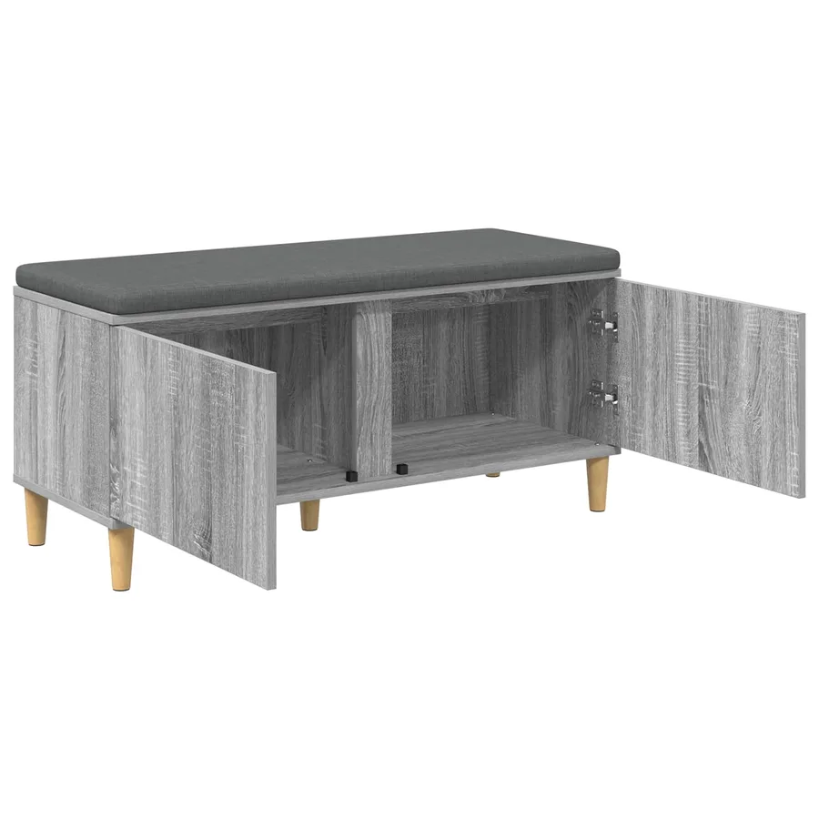 Banc d'entrée avec coussin Gris Sonoma 100 x 38 x 46 cm - 5
