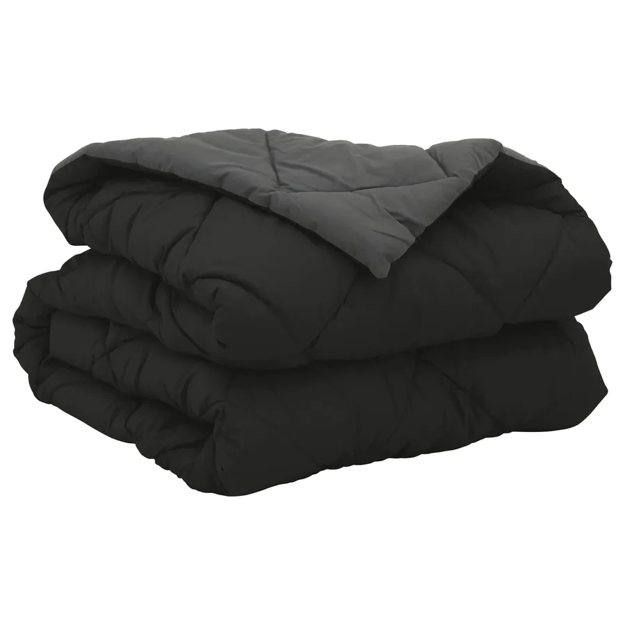 Duvet d'été simple Noir et anthracite 220 x 140 cm Microfibre - 5