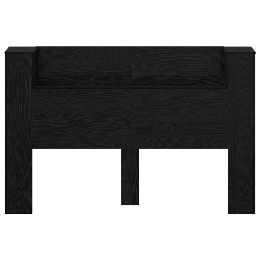 Cabinet de Tête de Lit avec LED Chêne Noir Bois d'ingénierie - 5