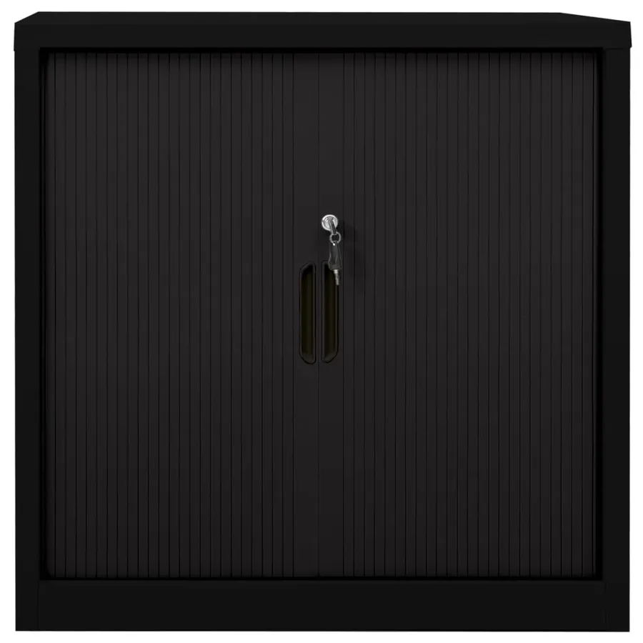 Armoire à portes coulissantes Noir 90x40x90 cm Acier - 2