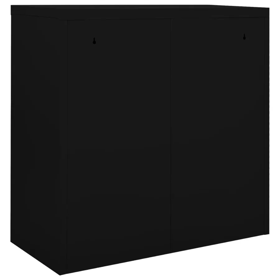 Armoire à portes coulissantes Noir 90x40x90 cm Acier - 4