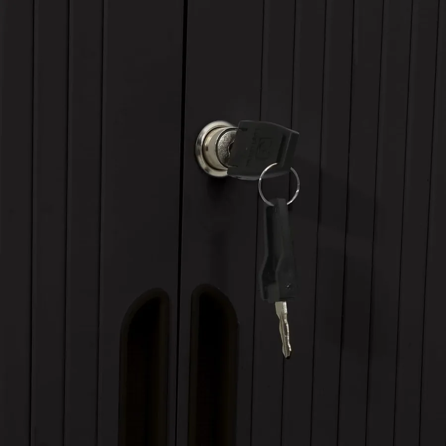 Armoire à portes coulissantes Noir 90x40x90 cm Acier - 7
