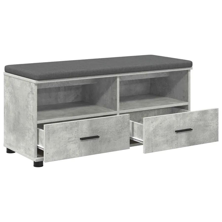 Banc d'entrée avec coussin Gris Béton 100 x 38 x 46 cm - 5