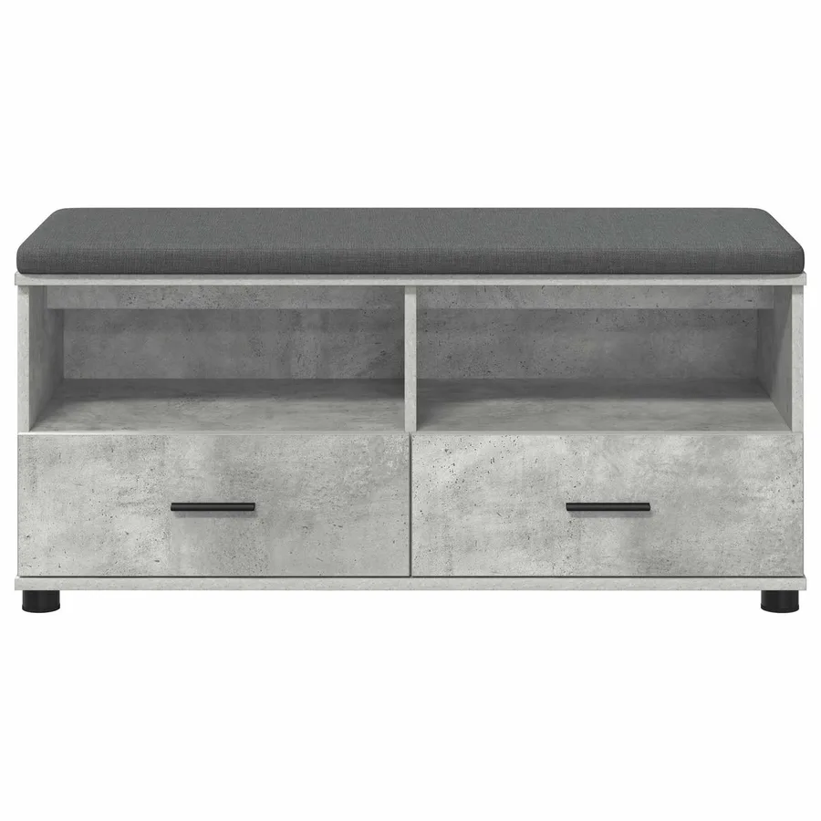 Banc d'entrée avec coussin Gris Béton 100 x 38 x 46 cm - 6