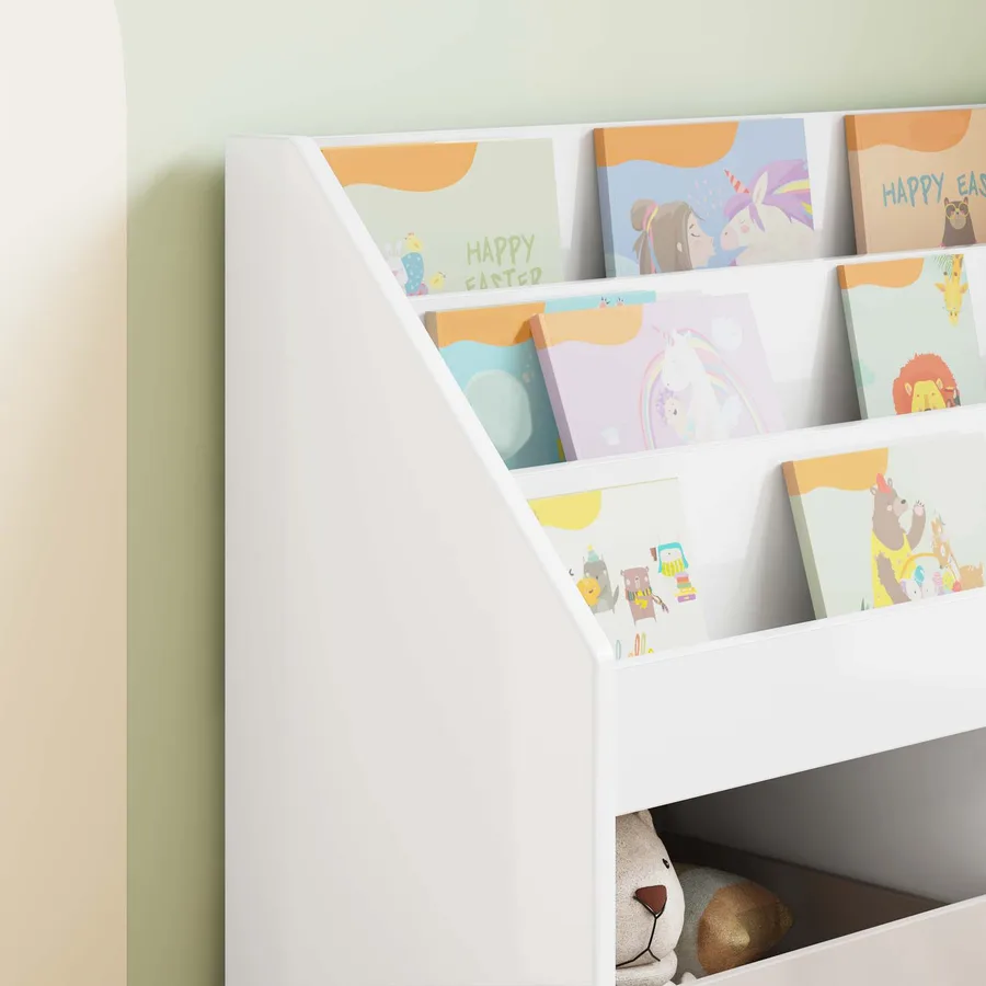 Bibliothèque pour enfants Blanc brillant 72,5 x 29,5 x 69 cm - 5