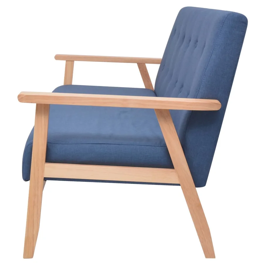 Ensemble de canapés 3 pcs Tissu Bleu - 4