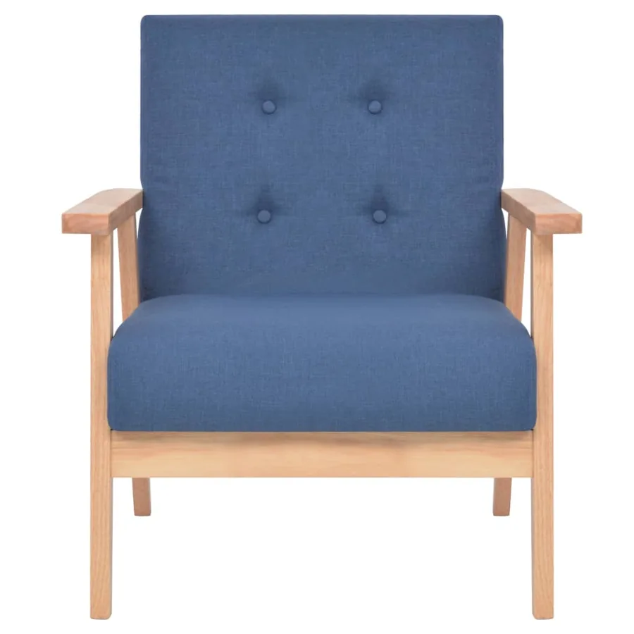 Ensemble de canapés 3 pcs Tissu Bleu - 6