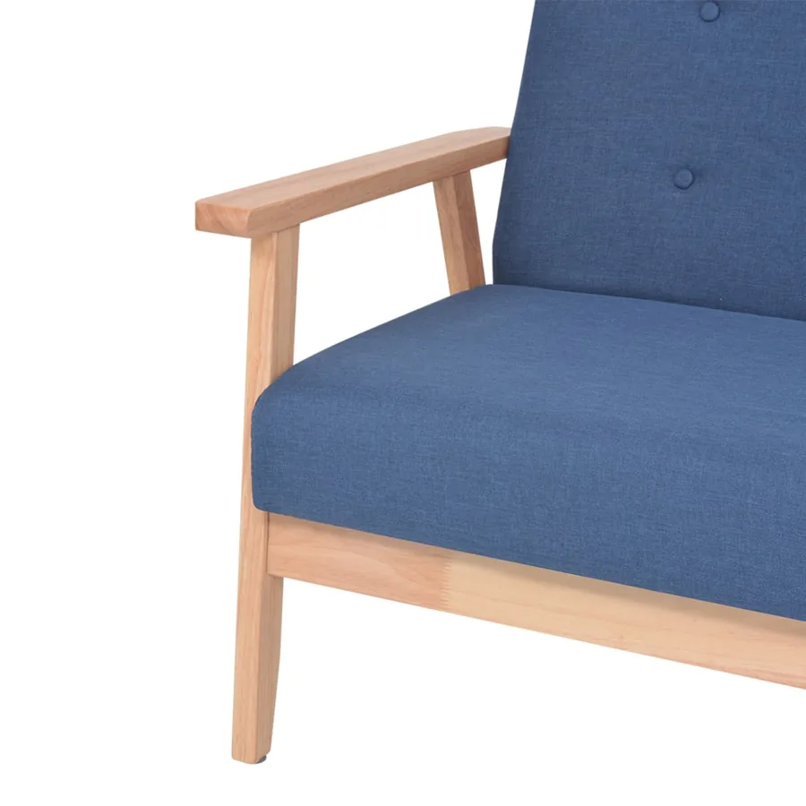 Ensemble de canapés 3 pcs Tissu Bleu - 8