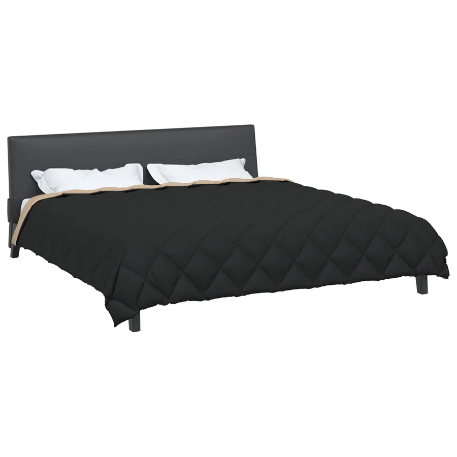 Duvet d'hiver Noir et Taupe 200 x 200 cm Microfibre - 3