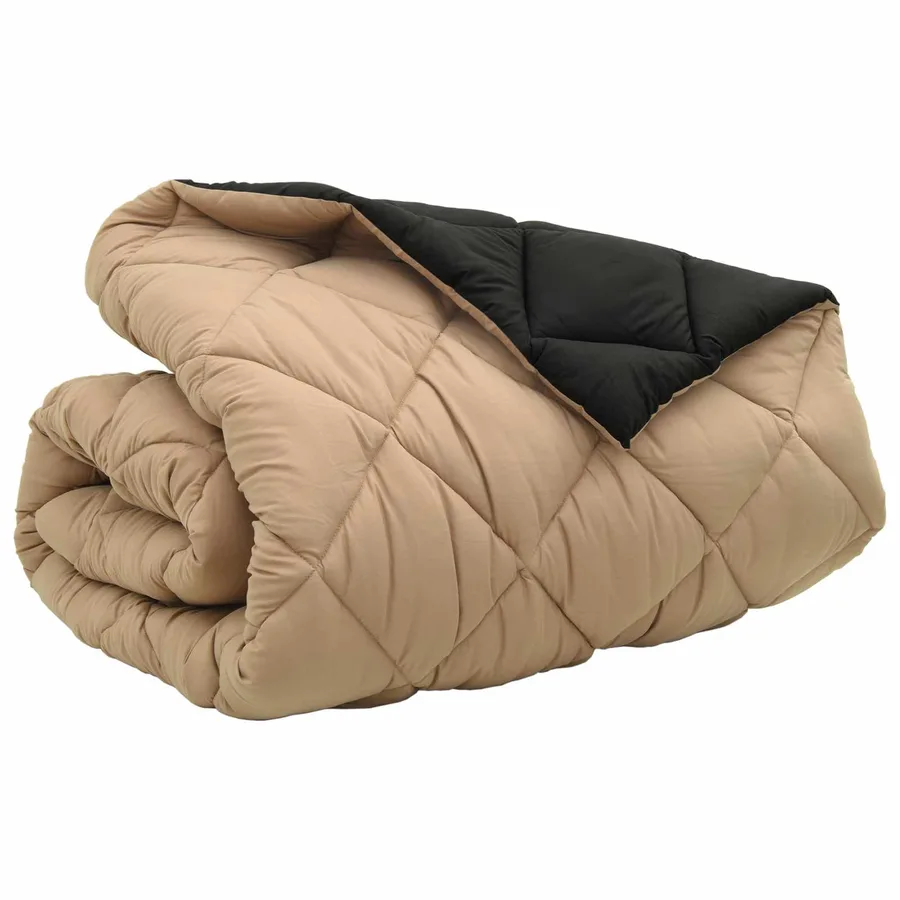 Duvet d'hiver Noir et Taupe 200 x 200 cm Microfibre - 5
