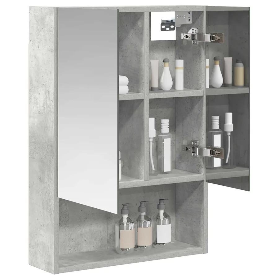 Armoire Miroir de Salle de Bain Gris béton 50 x 14,5 x 70 cm - 3