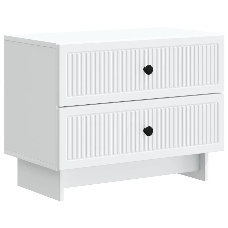 Cabinet de chevet Blanc 62 x 34,5 x 47,5 cm Bois d'ingénierie - 2