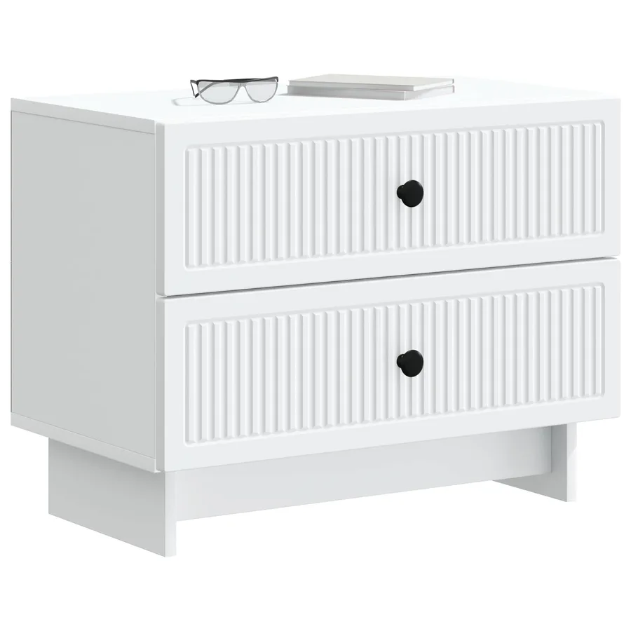 Cabinet de chevet Blanc 62 x 34,5 x 47,5 cm Bois d'ingénierie - 3