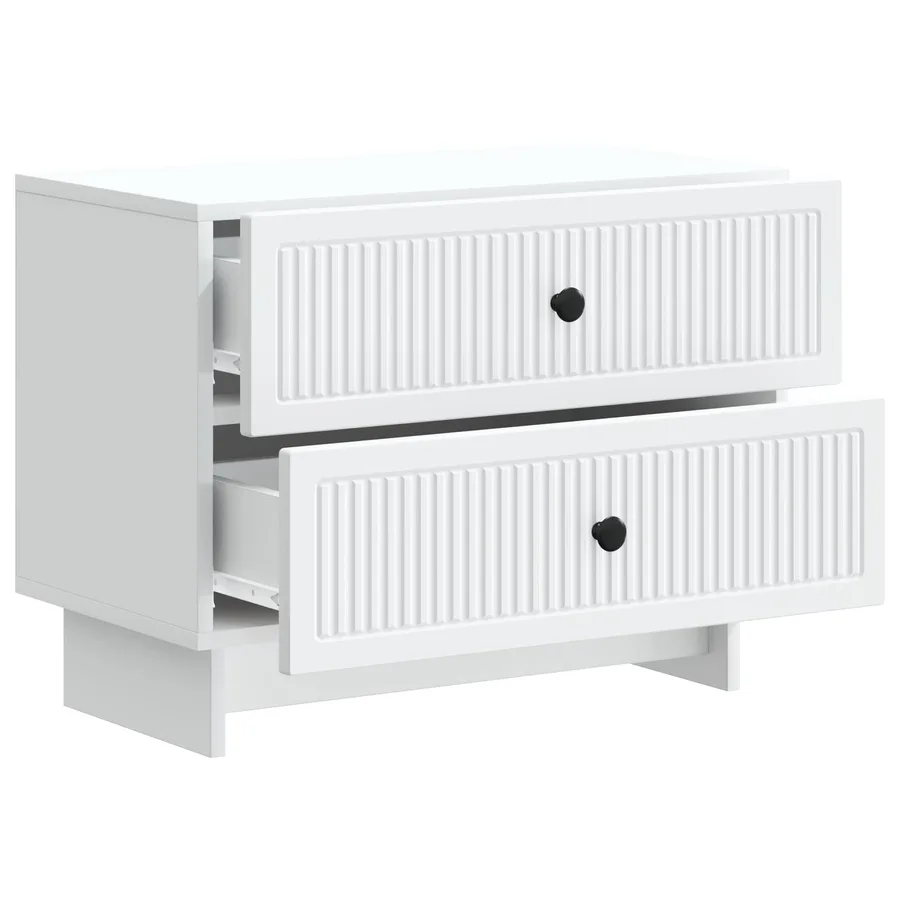 Cabinet de chevet Blanc 62 x 34,5 x 47,5 cm Bois d'ingénierie - 4